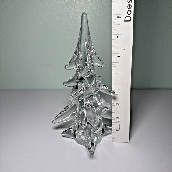 Vtg 1976 Sigma The Tastesetter Towle Co. 24% Lead Crystal Glass Christmas Tree - Picture 3 of 4